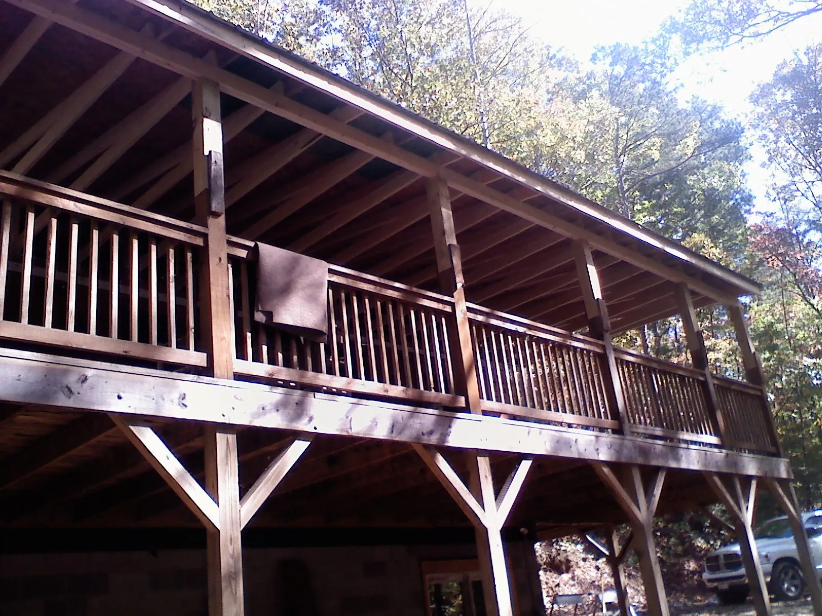 Timber framing under a new elevated porch and deck — Roof Leak Repair in Charles Town by Roofing Brothers